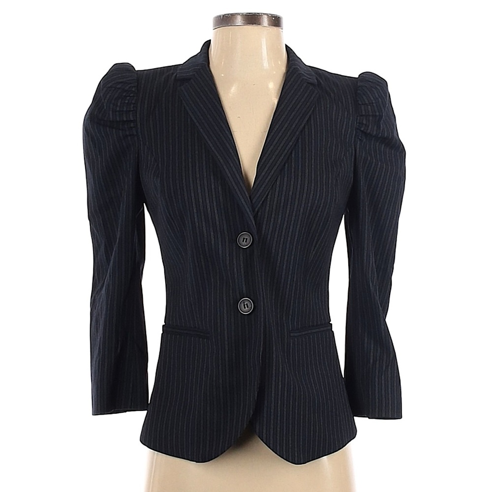 NWOT Boss Babe Pinstripe Puff Sleeve Blazer Jacket